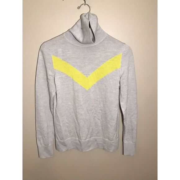 Banana Republic Merino Turtleneck Sweater Womens Small Thin Gray Highlighter - Picture 2 of 5